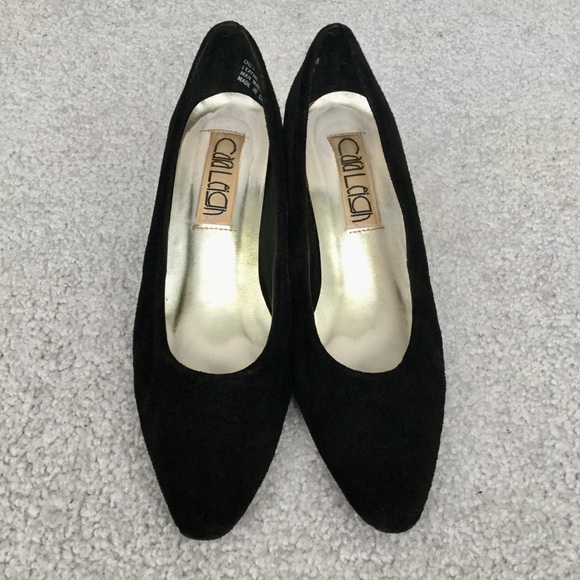 Black Suede Leather Cara Leigh Heels - Picture 2 of 6